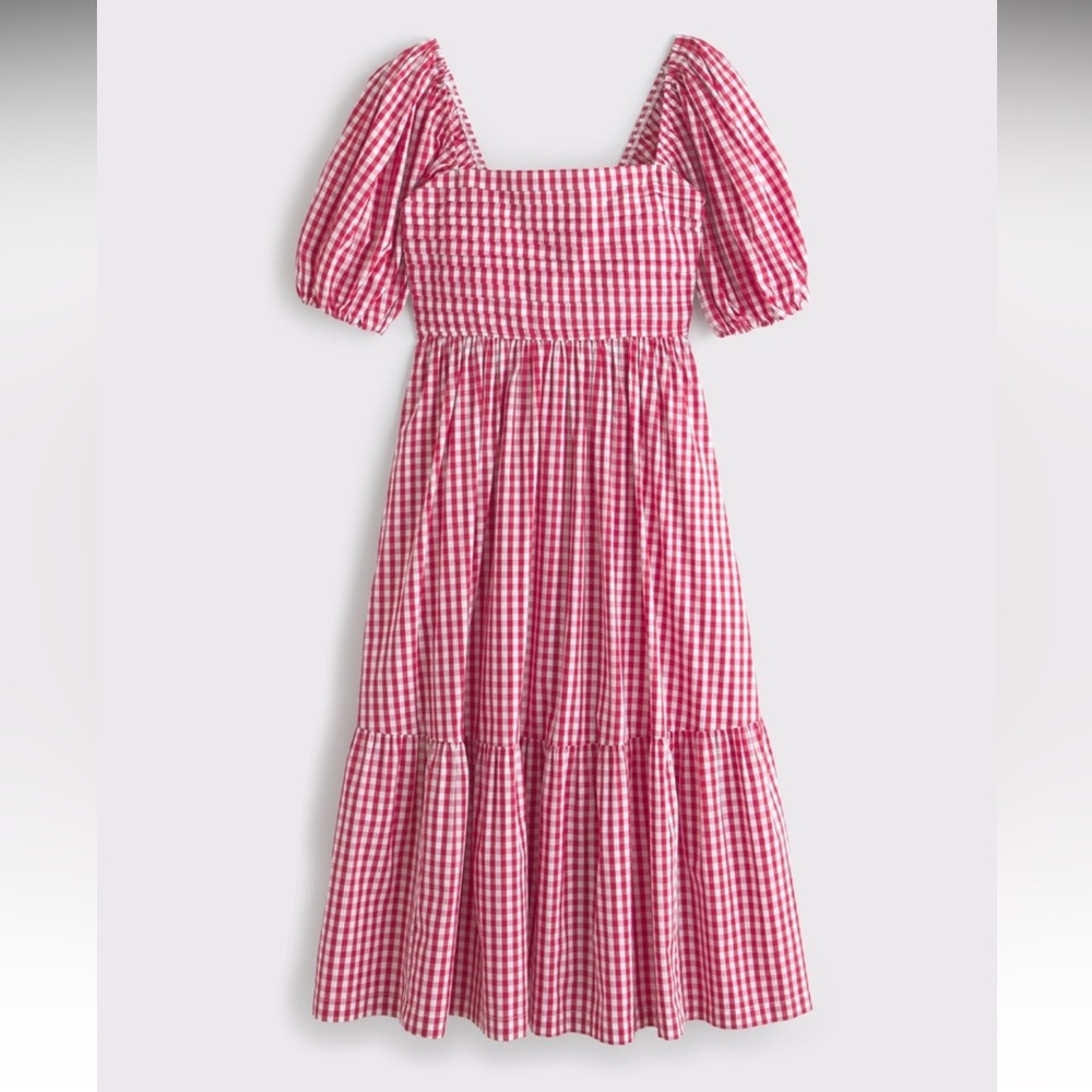 Abercrombie & Fitch Emerson Poplin Puff Sleeve Midi Dress